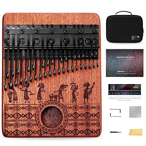 MOOZICA 36 Tasten Chromatisch Kalimba, Double-Layer Klavier Layout 36 Zinken Kalimba Daumenklavier, professionelles Kalimba aus massivem Mahagoni (BKA36) von Moozica
