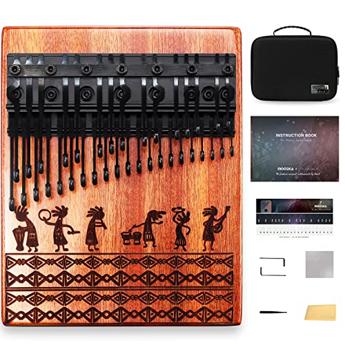 MOOZICA 36 Tasten Professionelle Chromatisches Kalimba, Doppellagiges Klavierlayout 36 Tasten Kalimba Daumenklavier, Fingerklavier mit massiver Mahagoniholzstruktur (BKA-36S) von Moozica