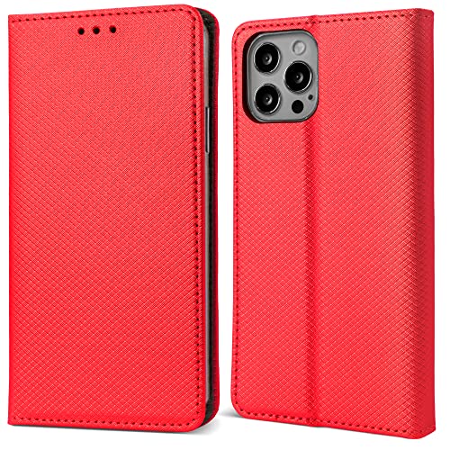 Moozy Hülle Flip Case für iPhone 14 Pro, Rot - Dünne Magnetische Klapphülle Handyhülle mit Kartenfach und Standfunktion Moozy Hülle Flip Case für iPhone 14 Pro, Rot - Dünne Magnetische Klapphülle Handyhülle mit Kartenfach und Standfunktion von Moozy