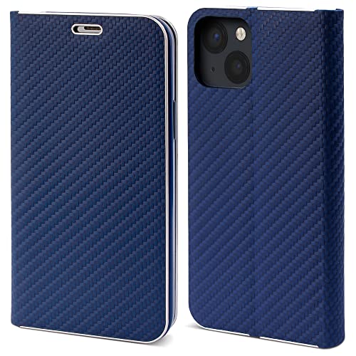 Moozy Hülle für iPhone 13 Mini, Dunkelblau Carbon – Metallischer Kantenschutz Klapphülle Handyhülle mit Kartenfach und Standfunktion Moozy Hülle für iPhone 13 Mini, Dunkelblau Carbon – Metallischer Kantenschutz Klapphülle Handyhülle mit Kartenfach und Standfunktion von Moozy