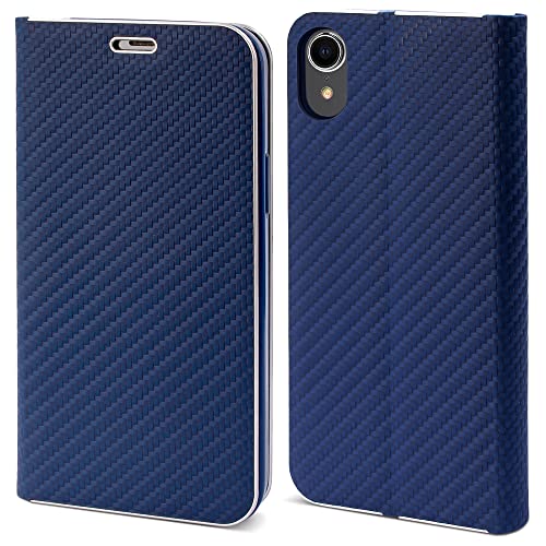 Moozy Hülle für iPhone XR, Dunkelblau Carbon - Metallischer Kantenschutz Klapphülle Handyhülle mit Kartenfach und Standfunktion Moozy Hülle für iPhone XR, Dunkelblau Carbon - Metallischer Kantenschutz Klapphülle Handyhülle mit Kartenfach und Standfunktion von Moozy