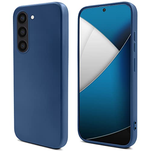 Moozy Lifestyle. Hülle für Samsung S23, Mitternachtsblau - Premium-Silikon Handyhülle Schutzhülle mit Mattem Finish und Weichem Mikrofaserfutter, Phone Cover Case von Moozy