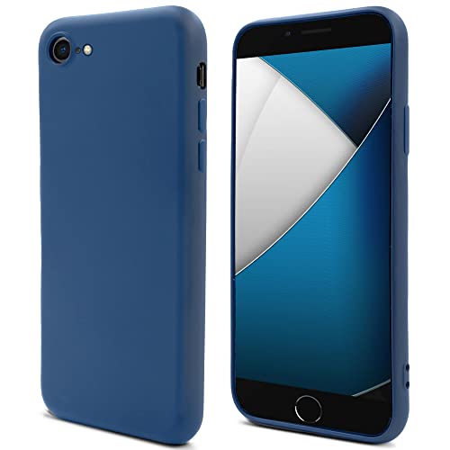 Moozy Lifestyle. Hülle für iPhone SE 2020, iPhone 8, iPhone 7, Mitternachtsblau- Silikon Schutzhülle mit Mattem Finish und Weichem Mikrofaserfutter von Moozy