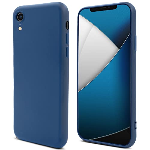 Moozy Lifestyle. Hülle für iPhone XR, Mitternachtsblau - Silikon Handyhülle Schutzhülle mit Mattem Finish und Weichem Mikrofaserfutter von Moozy
