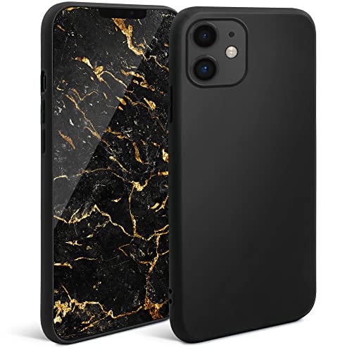 Moozy Minimalist Series Silikon Hülle für iPhone 11, Schwarz - Mattes Finish, Dünne, Weiche TPU-Handyhülle Schutzhülle von Moozy