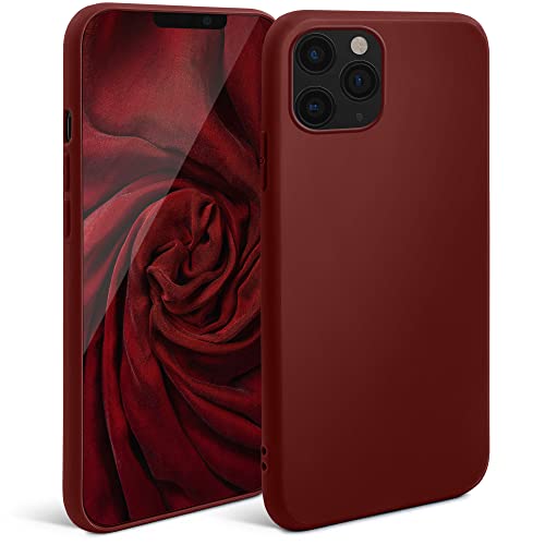 Moozy Minimalist Series Silikon Hülle für iPhone 11 Pro Max, Weinrot - Mattes Finish, Dünne, Weiche TPU-Handyhülle Schutzhülle von Moozy