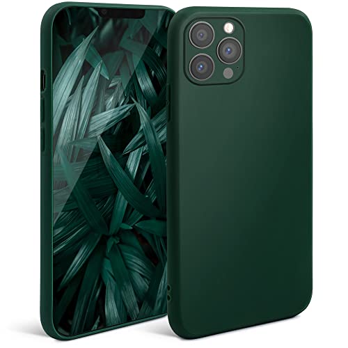 Moozy Minimalist Series Silikon Hülle für iPhone 13 Pro, Dunkelgrün - Mattes Finish, Dünne, Leichte, Weiche TPU-Handyhülle Schutzhülle Case Cover von Moozy