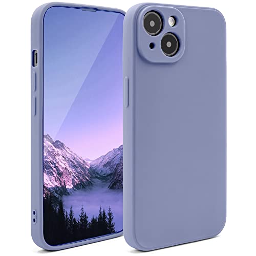 Moozy Minimalist Series Silikon Hülle für iPhone 14, Blau Grau - Mattes Finish, Dünne, Leichte, Weiche TPU-Handyhülle Schutzhülle Case Cover von Moozy