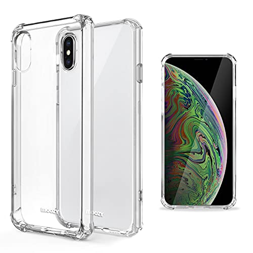 Moozy Transparent Silikon Hülle für iPhone X, iPhone XS - Stoßfest Klar TPU Case Handyhülle Schutzhülle von Moozy