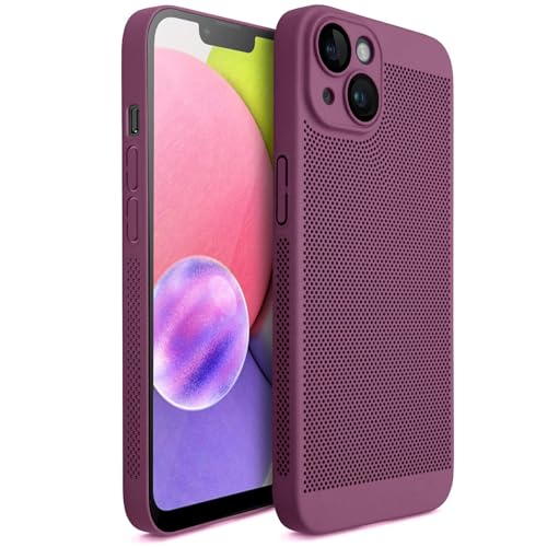 Moozy VentiGuard Hülle für iPhone 15, 6.1-Zoll - Atmungsaktive Schutzhülle mit Perforiertem Muster für Luftzirkulation, Belüftung, Hitzeschutz-Handyhülle, Lila Moozy VentiGuard Hülle für iPhone 15, 6.1-Zoll - Atmungsaktive Schutzhülle mit Perforiertem Muster für Luftzirkulation, Belüftung, Hitzeschutz-Handyhülle, Lila von Moozy