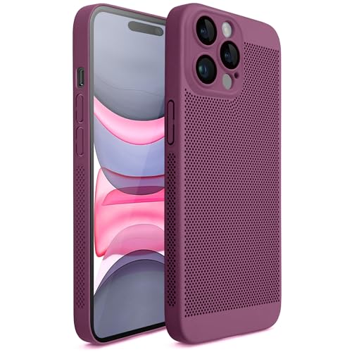 Moozy VentiGuard Hülle für iPhone 15 pro, 6.1-Zoll, Atmungsaktive Schutzhülle mit Perforiertem Muster für Luftzirkulation, Case für iPhone 15 pro, Hülle für iPhone 15 pro dünn, Lila Moozy VentiGuard Hülle für iPhone 15 pro, 6.1-Zoll, Atmungsaktive Schutzhülle mit Perforiertem Muster für Luftzirkulation, Case für iPhone 15 pro, Hülle für iPhone 15 pro dünn, Lila von Moozy