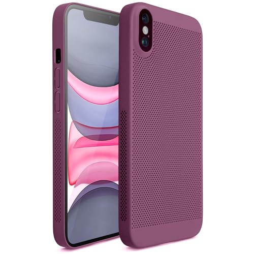 Moozy VentiGuard hülle für iPhone XS/x, handyhülle für iPhone XS/x, Atmungsaktive Schutzhülle für Luftzirkulation, Belüftung, Hitzeschutz hülle, Lila Moozy VentiGuard hülle für iPhone XS/x, handyhülle für iPhone XS/x, Atmungsaktive Schutzhülle für Luftzirkulation, Belüftung, Hitzeschutz hülle, Lila von Moozy