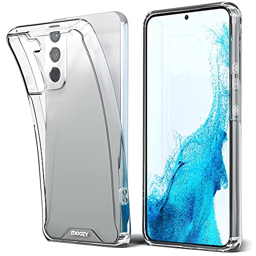 Moozy Xframe Stoßfeste Hülle für Samsung S22 - Transparente Handyhülle mit Durchsichtigem Rahmen, Zweifarbiges Klares Hybrid-Case Cover Schutzhülle mit TPU-Rand von Moozy
