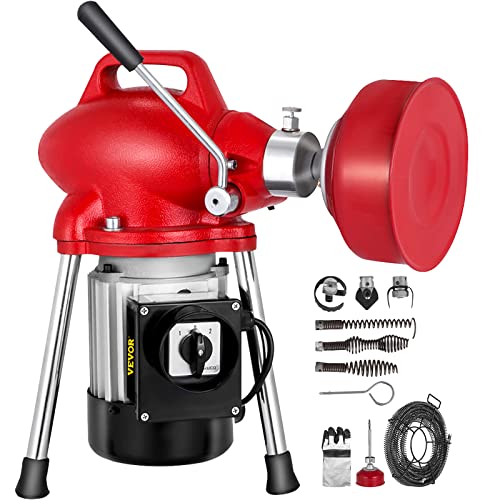 Mophorn 250W Elektrischer Rohrdredger Pipeline Unblocker w/Cutter 3 Spiral 220V Drain Auger für Küche Bad von Mophorn