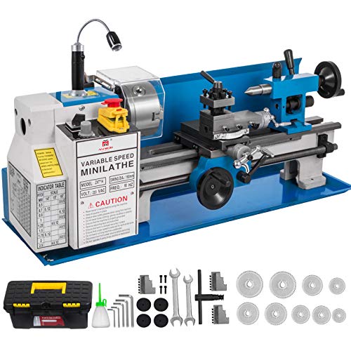 Mophorn Metalldrehmaschinen 7x14 Zoll 550W Mini-Drehmaschine 350mm Mittenabstand Tischdrehmaschine 50-2500 RPM mit Metrisch Gewinde 0,5-2,5mm und 21mm Mophorn Metalldrehmaschinen 7x14 Zoll 550W Mini-Drehmaschine 350mm Mittenabstand Tischdrehmaschine 50-2500 RPM mit Metrisch Gewinde 0,5-2,5mm und 21mm von Mophorn
