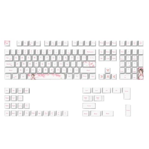 130 Tasten Tastenkappen Set PBT Cherry Keycap Elektronisches Spiel Stilvoll für Tastenkappe für mechanische Tastatur DIY Farbsublimation 130 Tasten Tastenkappen PBT Cherry Switch Spiel Keycap für von Morain