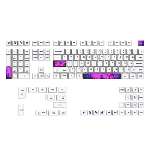 130 Tasten Tastenkappen-Set PBT Cherry Keycap Elektronisches Spiel Stilvoll für Tastenkappe für mechanische Tastatur DIY Farbsublimation Pbt Tastenkappen 130-teiliges Set für Cherry MX Switches von Morain