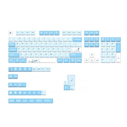 136 Tasten Tastenkappen-Set PBT Cherry Keycap Thermal Sublimation Snow für Tastenkappen für mechanische Tastatur DIY Farbsublimation Dye Sub-Tastenkappen von Morain