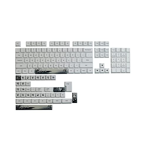 Für GMK Panda Tastenkappen PBT Sublimation Für MX Switches Cherry Mechanische Tastaturen 142 Tasten 7U Leertaste 1.75u 2u Shift Dye Sub-Tastenkappen Cherry von Morain