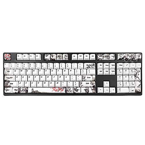 Morain Persönlichkeit 108 Tasten PBT Tastenkappen Tinte Malerei Thema Kirsche Profil DYE SUB Tastenkappe Für Cherry Switch Mechanische Tastatur Farbstoff Sublimation Tastenkappen von Morain