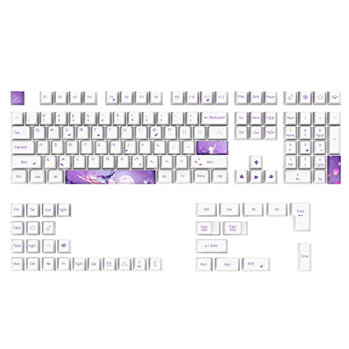 PBT-Tastenkappen, 130 Tasten, Cherry Profile DYE SUB, personalisierte elektronische Spiel-Tastenkappe für Cherry MX Switch, mechanische Tastatur, Farbstoff-Sub-Tastenkappen, PBT von Morain