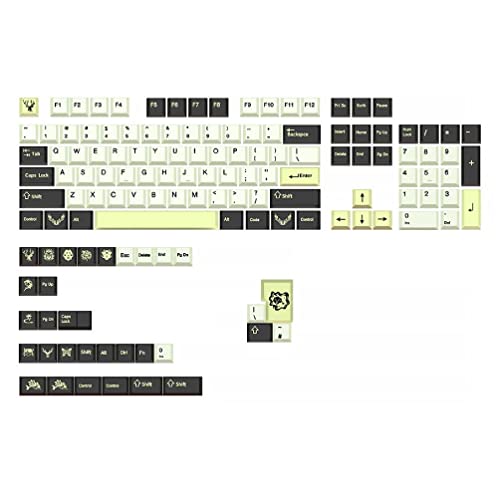 PBT-Tastenkappen, 136 Tasten, PBT-Sublimation, Persönlichkeit, Monster, Keycap Cherry Höhe für mechanische Tastatur, Cherry MX Schalter, Tastenkappen, Englisch, gemischte Farben, stilvolle von Morain