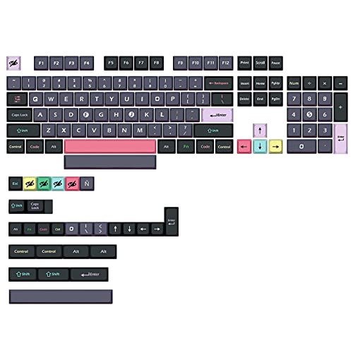 PBT-Tastenkappen mit 133 Tasten, Farbstoffsublimation, XDA-Höhenlayout für MX-Switch, mechanische Tastatur, einzigartiges Muster, PBT-Tastenkappen, 133-teiliges Set für Cherry MX-Schalter, mechanische von Morain