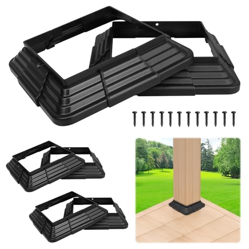 Mordx Pfostenverkleidung, 6 Stücke 100x100mm/4"x4" Vinyl Zaunpfosten Rock Rechteckig Kunststoff Post Base Cover Geländerabdeckung Pfosten Post Skirt Abdeckung Post Base Coverfür Zaun Treppenhandlauf V Mordx Pfostenverkleidung, 6 Stücke 100x100mm/4"x4" Vinyl Zaunpfosten Rock Rechteckig Kunststoff Post Base Cover Geländerabdeckung Pfosten Post Skirt Abdeckung Post Base Coverfür Zaun Treppenhandlauf V von Mordx