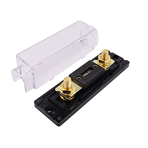 150A Auto Audio Sicherungshalter,MoreChioce 19,5mm Zinklegierungs SicherungsverteilerblockKit Überlastungsschutz Audio Stereo Sicherungskasten Verteilerblock mit Schwarze Abdeckung,Schwarz von MoreChioce