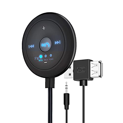 Auto Bluetooth Transmitter Empfänger,MoreChioce Rauschunterdrückung Mikrofon USB Bluetooth 5.0 Aux Adapter Audio Sender Freisprechanruf Bluetooth Receiver MP3-Player von MoreChioce