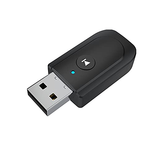 Bluetooth 5.0 Sender Empfänger,MoreChioce 3 in 1 Mini Bluetooth USB Adapter mit LED Tragbarer Musik Stereo Bluetooth USB Transmitter mit 3,5 mm Audiokabel für Handy Computer von MoreChioce