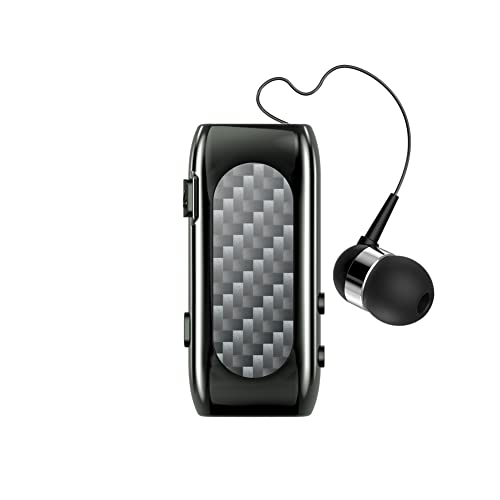 MoreChioce Bluetooth Kopfhörer In Ear, Bluetooth 5.2 Earbud 32mm Einziehbarer Sport Ohrhörer kabelloses Headset mit Mikrofon Geräuschunterdrückung Clip für Heim Büro Arbeit Unterwegs,Schwarz von MoreChioce