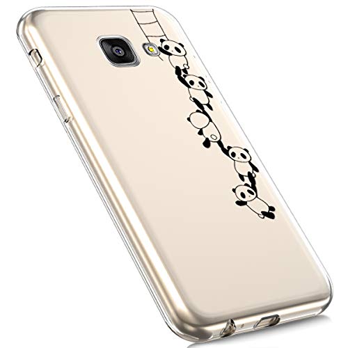 MoreChioce kompatibel mit Galaxy A3 2016 Hülle,kompatibel mit Galaxy A3 2016 Hülle Silikon Transparent, Cute Cartoon Weich Durchsichtig Handyhülle TPU Kristall Flexible Bumper [Panda] EINWEG von MoreChioce