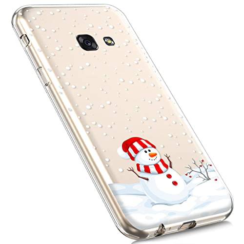 MoreChioce kompatibel mit Galaxy A3 2017 Hülle,kompatibel mit Galaxy A3 2017 Handyhülle, Durchsichtig Silikon Christmas Weihnachten Schneeflocke Hirsch TPU Gel Bumper,Schneemann,EINWEG von MoreChioce