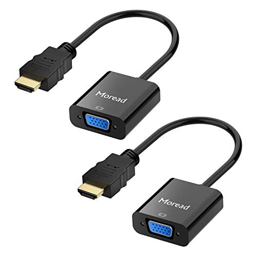 Moread HDMI-auf-VGA-Adapter (Stecker auf Buchse) für Computer, Desktop, Laptop, PC, Monitor, Beamer, HDTV, Chromebook, Raspberry Pi, Roku, Xbox und mehr von Moread