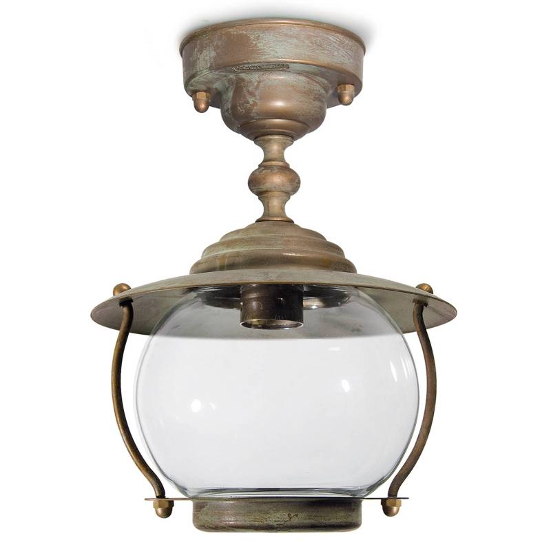 Außendeckenleuchte Olivia, IP44, Messing, Glas von Moretti Luce
