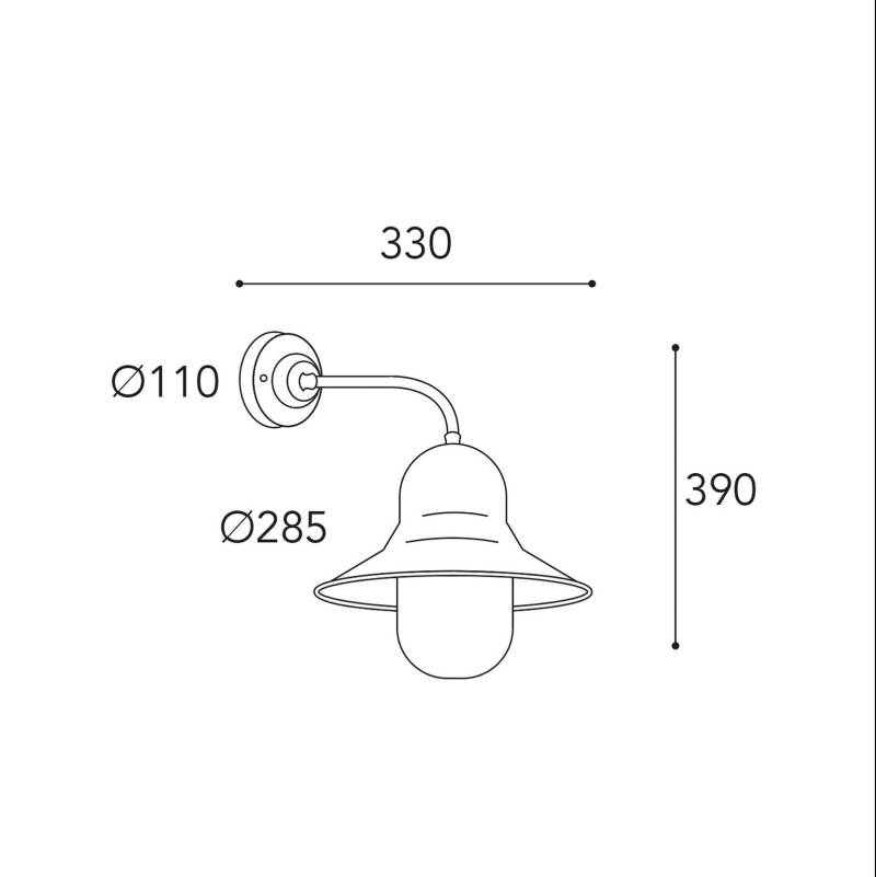 Außenwandlampe Campanula 2090 Messing antik Tiefe 33 cm IP44 von Moretti Luce