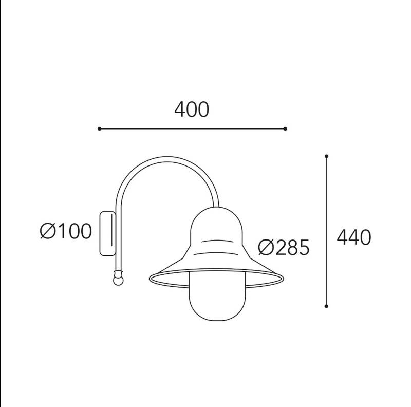Außenwandlampe Campanula 2091 Messing antik Tiefe 40 cm IP44 von Moretti Luce