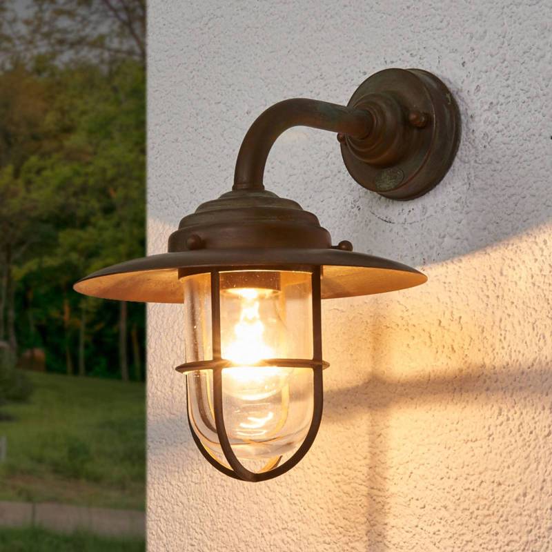 Außenwandleuchte Antique mit Gitter, Glas klar von Moretti Luce