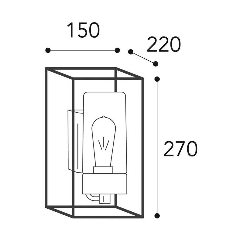 Außenwandleuchte Cubic³ 3364 messing antik/klar von Moretti Luce