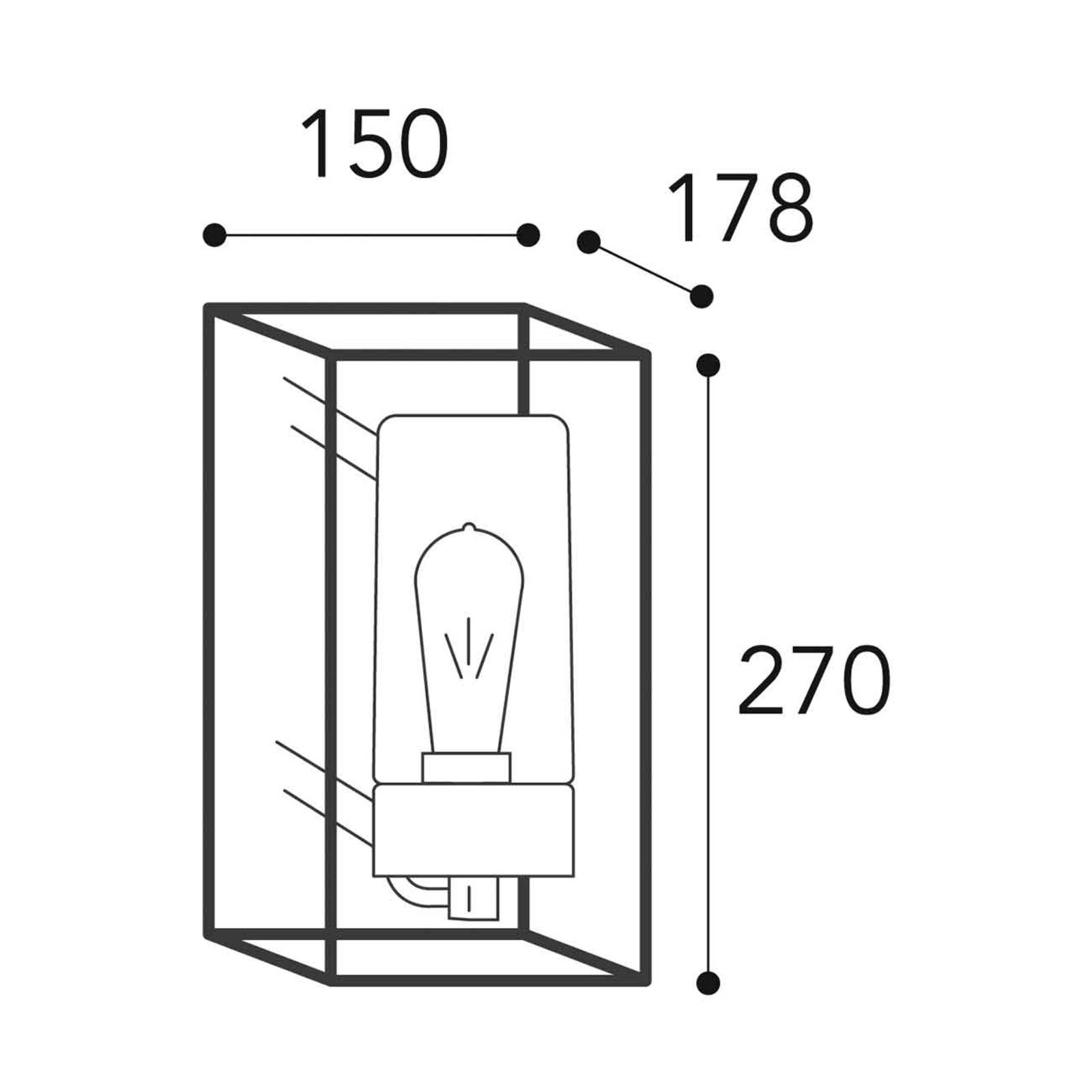 Außenwandleuchte Cubic³ 3365 messing antik/klar von Moretti Luce