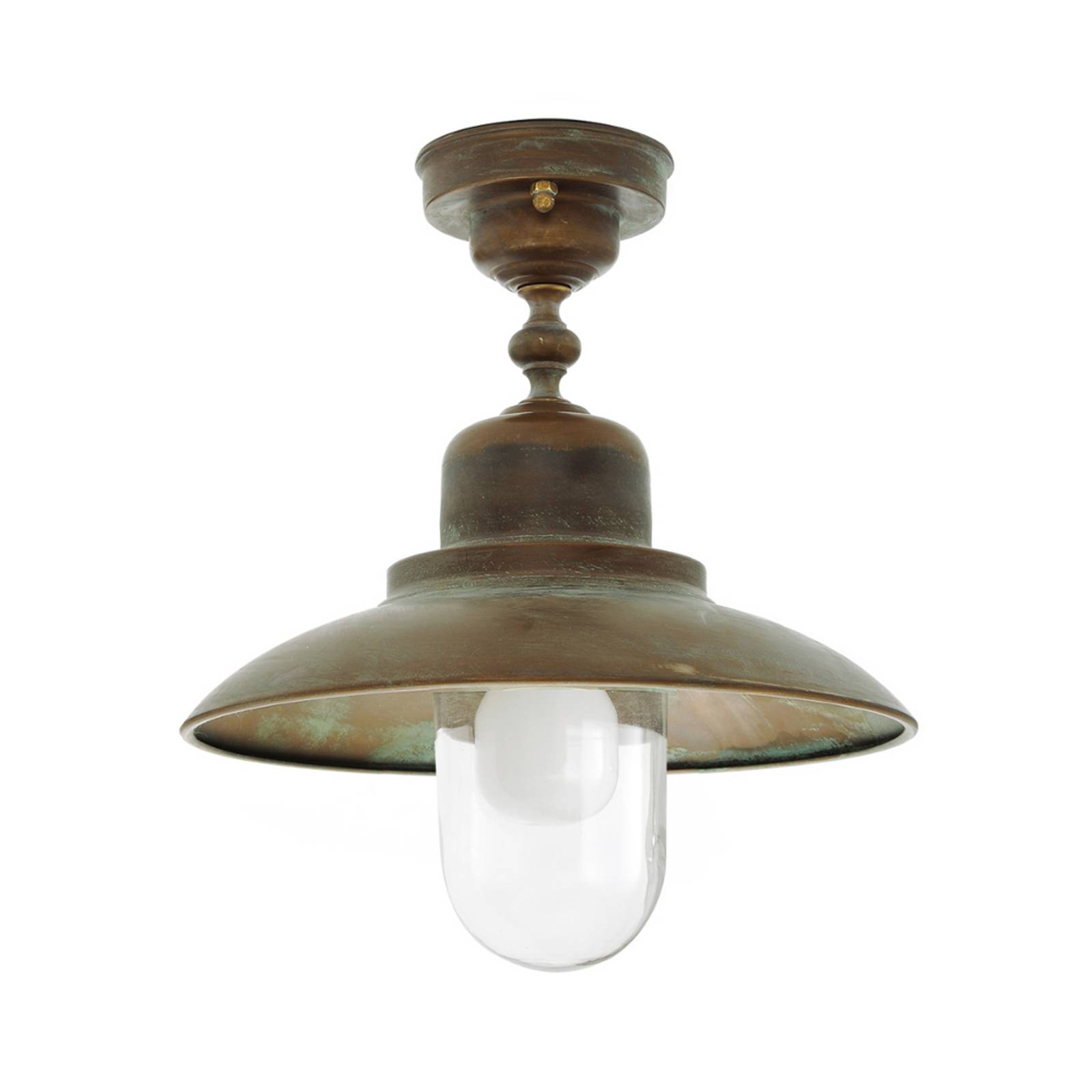 Außen-Deckenleuchte Turino, IP44, Messing, Glas, Ø 30 cm Außen-Deckenleuchte Turino, IP44, Messing, Glas, Ø 30 cm von Moretti Luce
