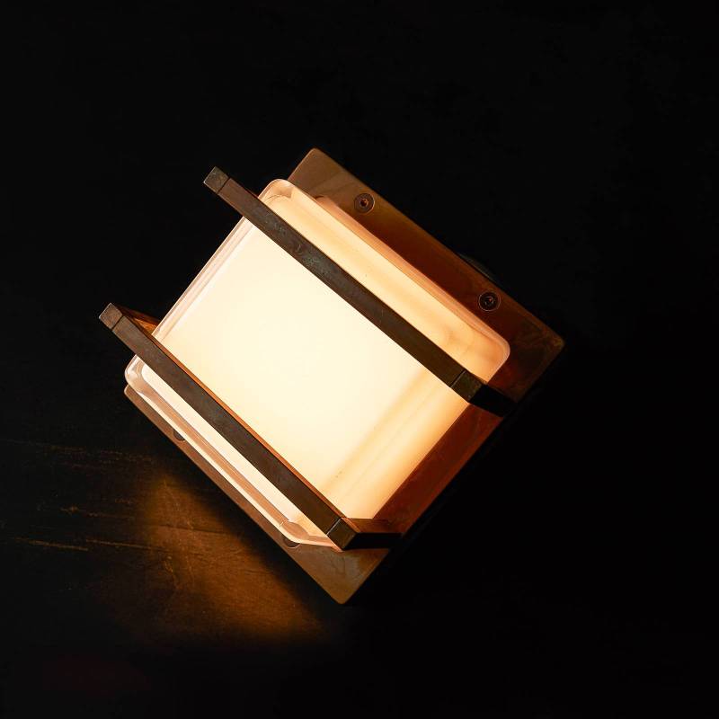 LED-Außenwandlampe Ice Cubic 3406, messing antik von Moretti Luce