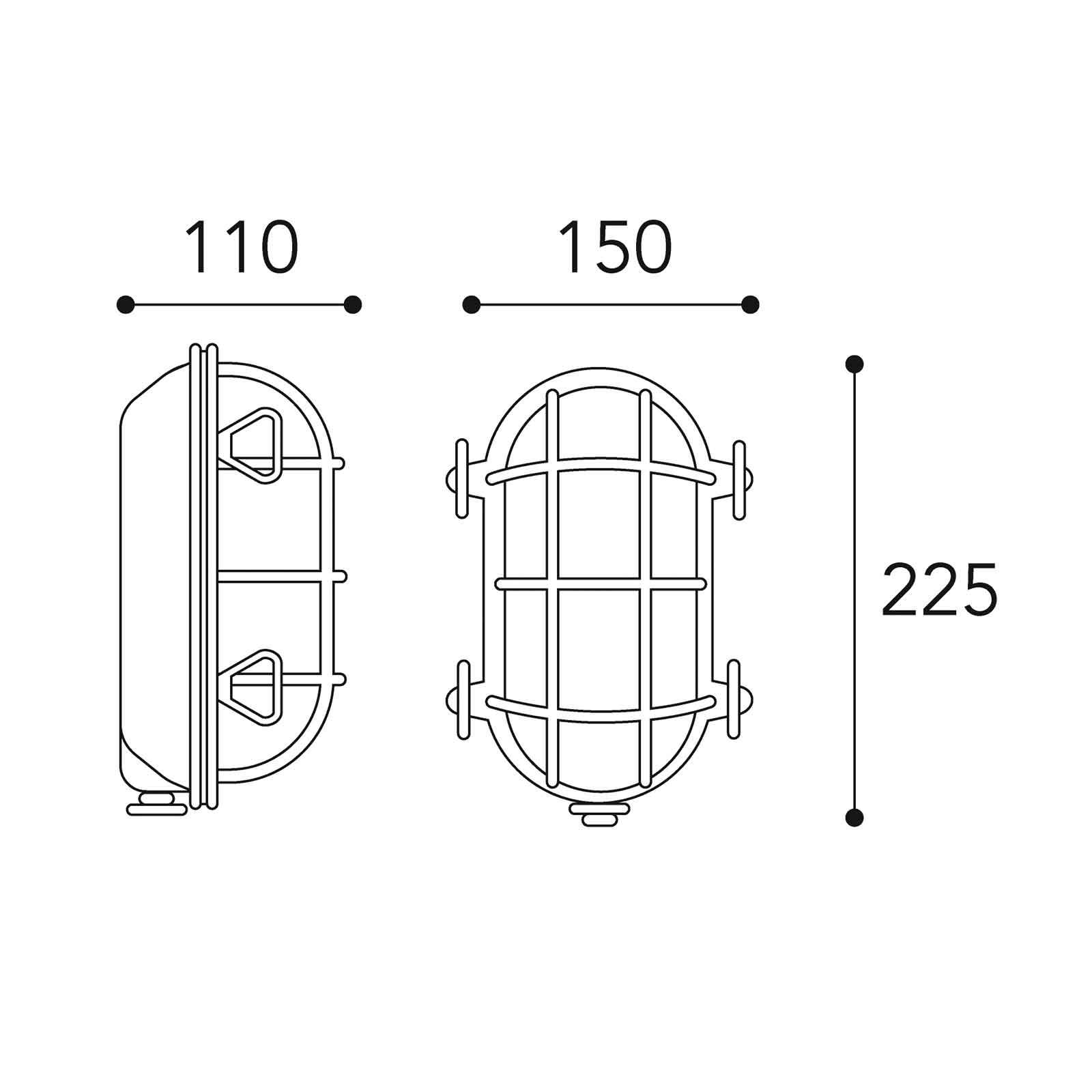 Wandlampe Tortuga 200.21, oval, nickel/opal von Moretti Luce