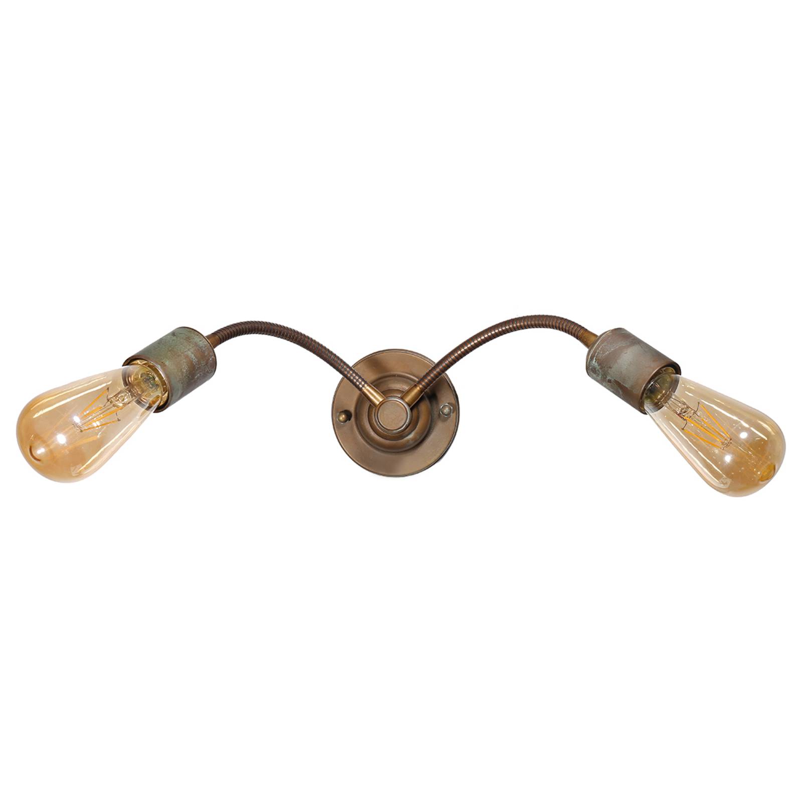 Wandleuchte Allen, messing antik, 2-flammig Wandleuchte Allen, messing antik, 2-flammig von Moretti Luce