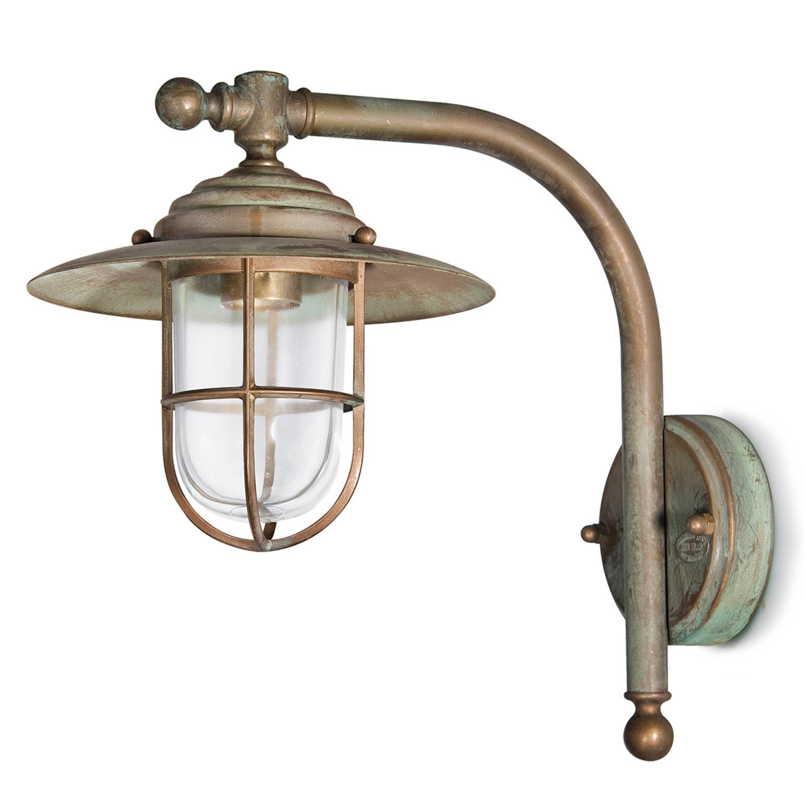 Wandleuchte Bruno im Antik-Design, 32 cm, messing Wandleuchte Bruno im Antik-Design, 32 cm, messing von Moretti Luce