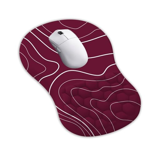 Ergonomisches Mauspad mit Handgelenkstütze Mauspad Gelkissen mit Rutschfester PU-Basis,Mousepad mit Handauflage Memory-Schaumstoff Schmerzlinderung für Büro, Zuhause, Schwarz von Morjakey