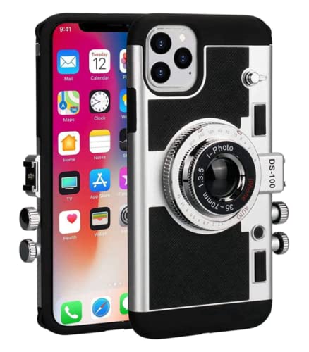Morjakey Für Emily in Paris Handyhülle, Coole und süße 3D Retro Kamera Schutzhülle, Geschenk für Mädchen, Silikon abnehmbare Stoßstange mit Lanyard, für iPhone13Pro Max von Morjakey