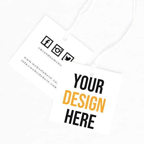 1000 Stück individuelle Hängeetiketten, personalisieren Sie Ihr Logo, Foto- und Textdesign, Preisschilder, Schmuckanhänger (Geschenkanhänger-Seil) von MornLu
