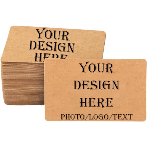 Individuelle Kraftpapier-Visitenkarten mit Ihrem Logo, personalisierte Kraftpapier-Visitenkarten, fügen Sie Foto/Text/Logo hinzu, drucken Sie Ihre eigenen Visitenkarten auf Vorder- und Rückseite, 100 von MornLu